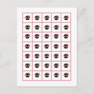 Bingo Cartes Marqueurs Fille Punk Rose Rock Crâne