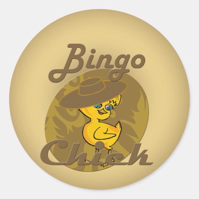 Bingo Chick #6 Runder Aufkleber (Vorderseite)