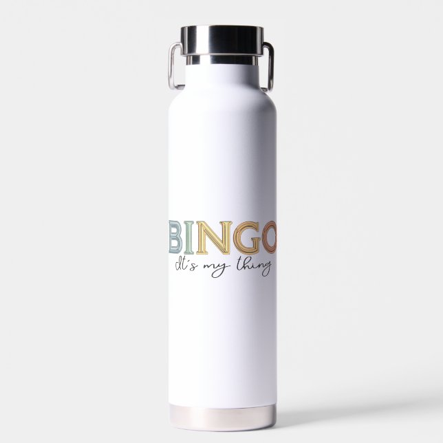 BINGO, das ist mein Ding - Pastellfarben Trinkflasche (Vorne)