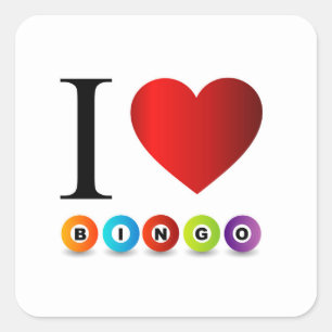 Bingo der Liebe I Quadratischer Aufkleber