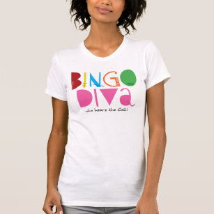 Bingo-Diva-Damen-lässige Schaufel T-Shirt