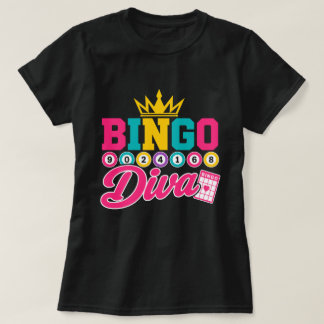 Bingo-Diva-Shirt Süße Glückskönigin Krone Bingo T-Shirt