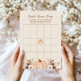 Bingo Fall Pumpkin Bridal Shower Game Card Einladung