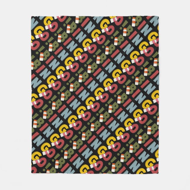 Bingo Gambling word art fleece Decke (Vorderseite)