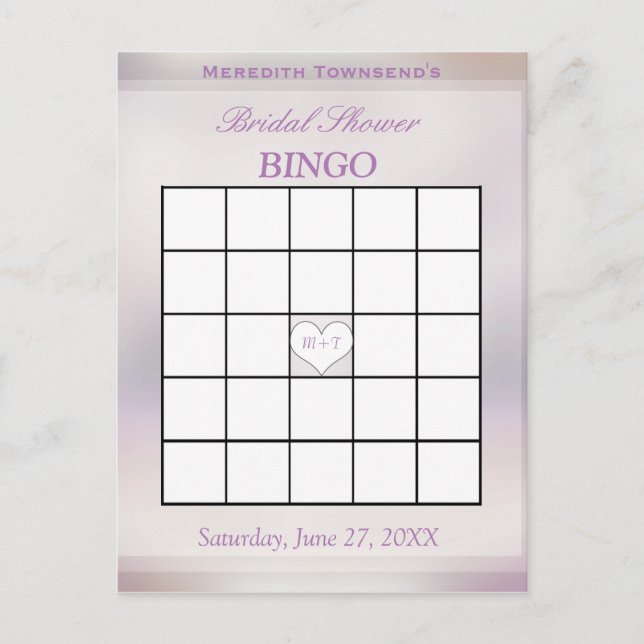 Bingo Game | Lebensbaum Einladungspostkarte (Vorderseite)