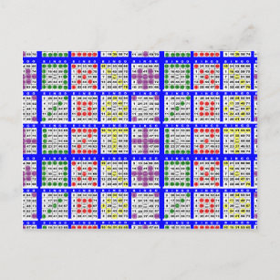 Bingo Game Patterns Large Grid Postkarte