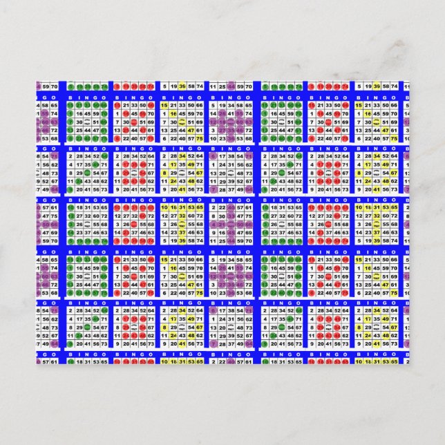 Bingo Game Patterns Large Grid Postkarte (Vorderseite)