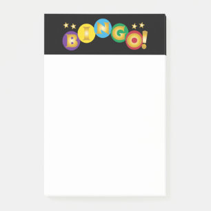 Bingo Gold Letters on Colorful Circles Post-it Klebezettel