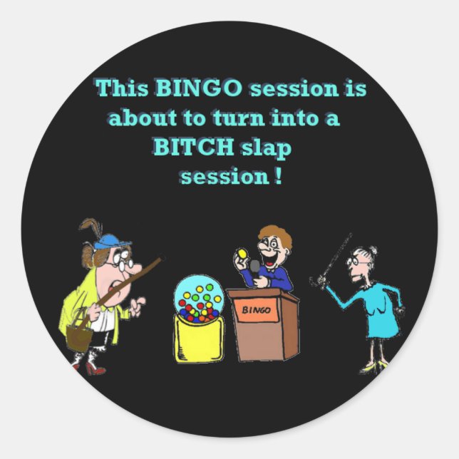 Bingo Gone Bad Runder Aufkleber (Vorderseite)