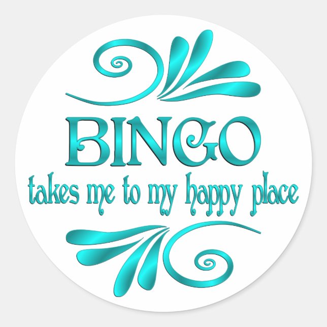 Bingo Happy Place Runder Aufkleber (Vorderseite)