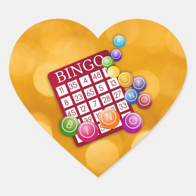 Bingo Herz-Aufkleber (Vorderseite)