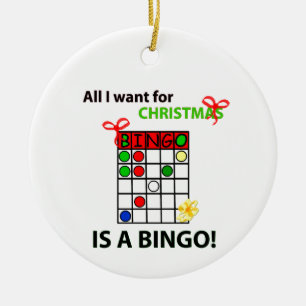 BINGO I wollen ein Bingo für Weihnachten Keramikornament
