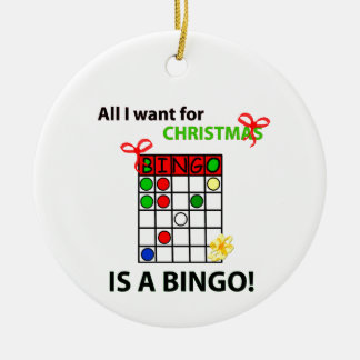 BINGO I wollen ein Bingo für Weihnachten Keramikornament