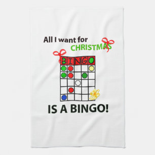 BINGO I wollen ein Bingo für Weihnachten Küchentuch