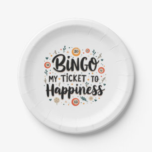 Bingo ist mein Ticket zum Glück Funny Bingo Game Pappteller
