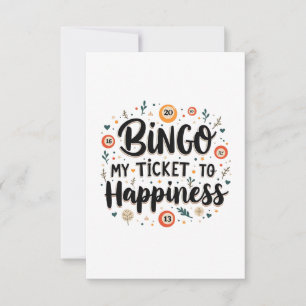 Bingo ist mein Ticket zum Glück Funny Bingo Game RSVP Karte