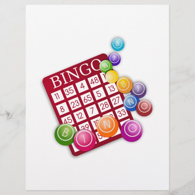 BINGO-Karte mit BINGO-Balls (Vorderseite)