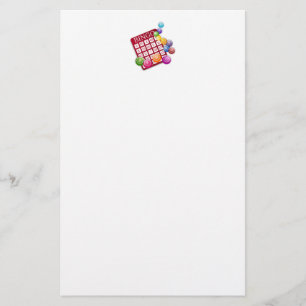 BINGO-Karte mit BINGO-Balls Briefpapier