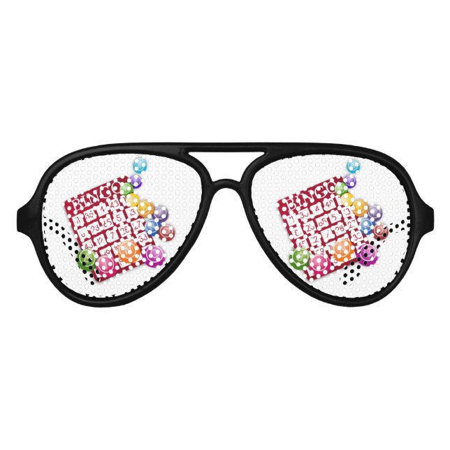 BINGO-Karte mit BINGO-Balls Partybrille (Vorderseite)