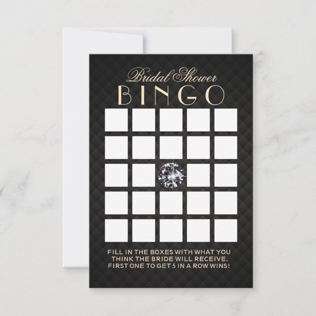 Bingo-Karten für Luxus Diamond Brautparty Einladung (Vorderseite)