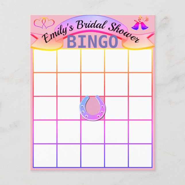 Bingo-Karten für Personalisiertes Brautparty Flyer (Vorne)