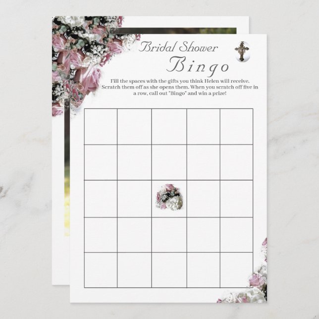 Bingo Katholic Brautparty Game & Foto (Vorne/Hinten)