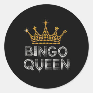 Bingo-Königin Bingo-Spielerin Spielparty Lustige F Runder Aufkleber