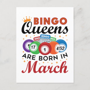 Bingo Königinnen werden im März geboren Postkarte