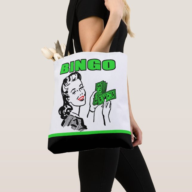 Bingo Lady mit Geldtasche Tasche (Von Nahem)
