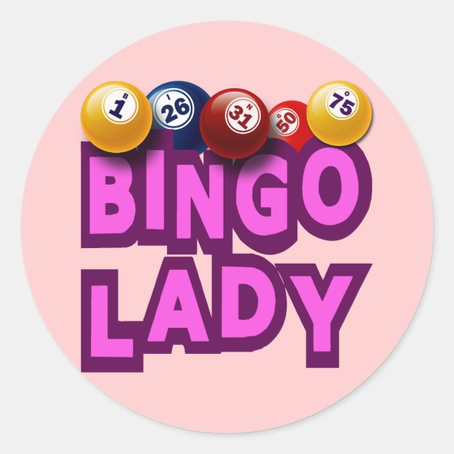 BINGO LADY RUNDER AUFKLEBER (Vorderseite)