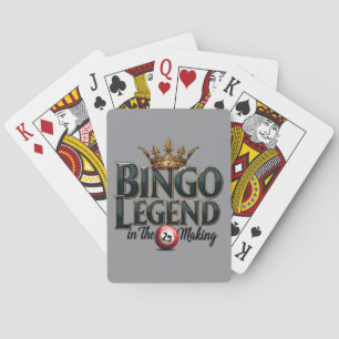 Bingo Legend gekrönt in Gold Retro Typografie Spielkarten