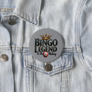 Bingo-Legende in goldener Retro-Typografie gekrönt Button