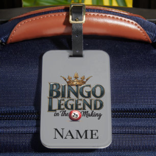 Bingo-Legende in goldener Retro-Typografie gekrönt Gepäckanhänger