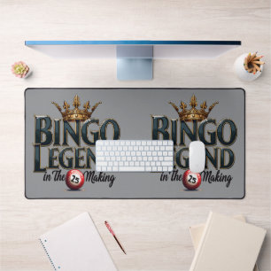Bingo-Legende in goldener Retro-Typografie gekrönt Schreibtischunterlage