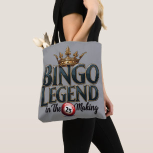 Bingo-Legende in goldener Retro-Typografie gekrönt Tasche