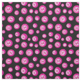 Bingo Lover Pink Bingo Balls Muster auf schwarz Stoff