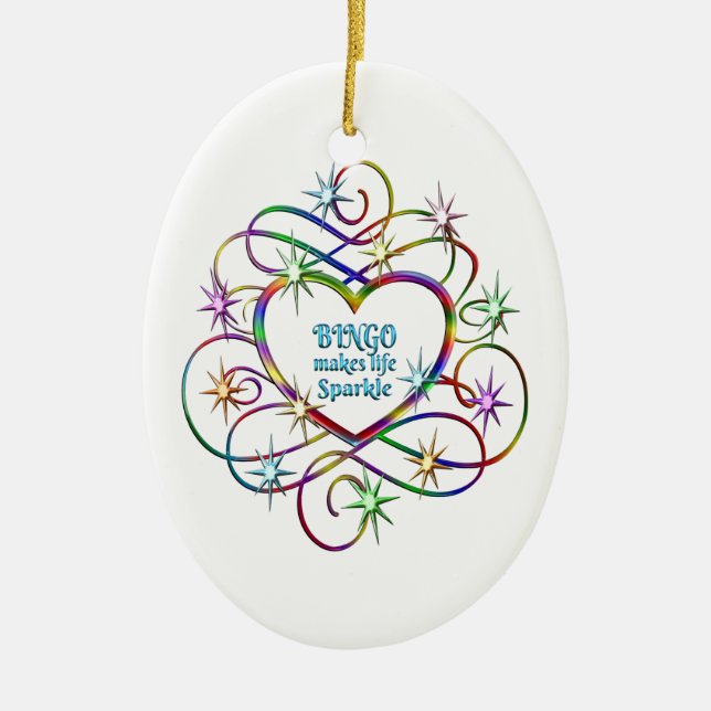 Bingo macht das Leben sparkle Keramik Ornament (Vorne)