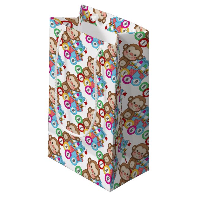 Bingo Monkey Kleine Geschenktüte (Vorderseite Schrägansicht)