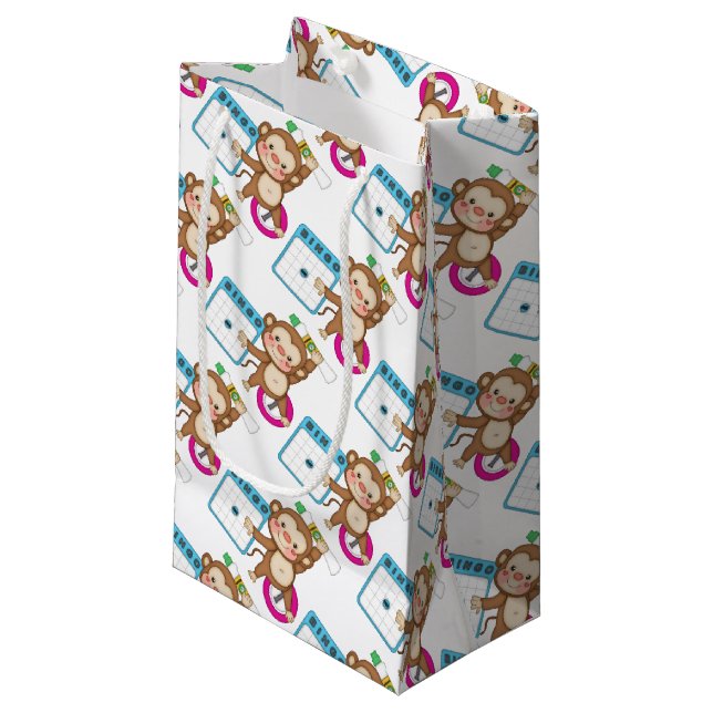 Bingo Monkey petit sac cadeau (Devant Angle)