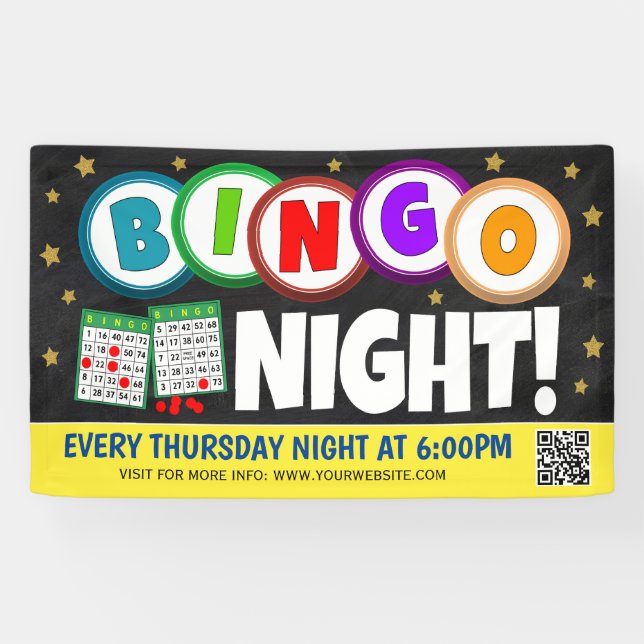 Bingo Night Banner mit qr Code (Horizontal)