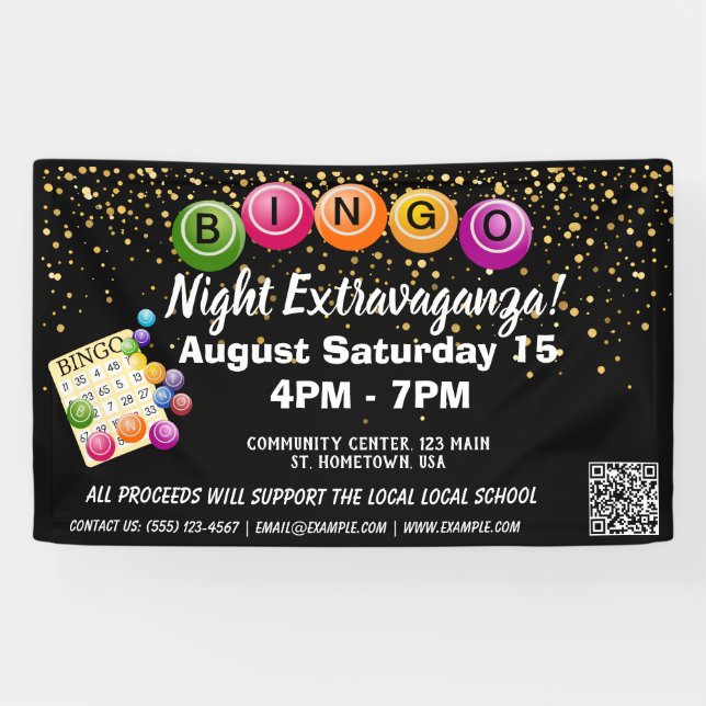 Bingo Night Fundraiser Banner (Horizontal)
