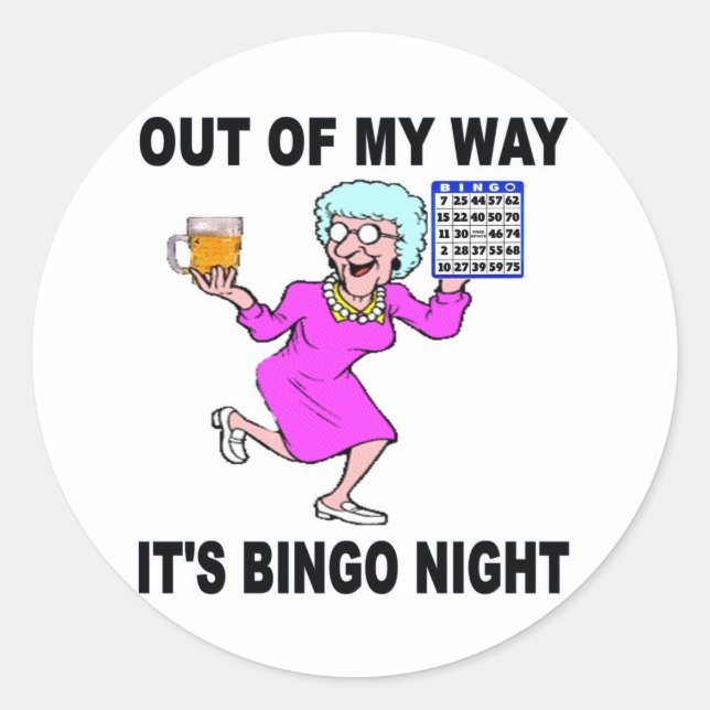 BINGO NIGHT RUNDER AUFKLEBER (Vorderseite)