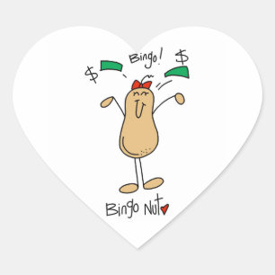 Bingo-Nuss-T-Shirts und Geschenke Herz-Aufkleber