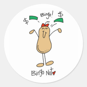 Bingo-Nuss-T-Shirts und Geschenke Runder Aufkleber