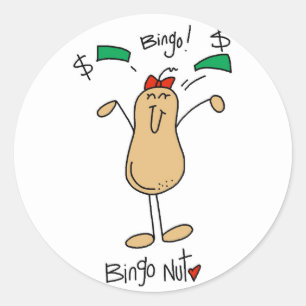 Bingo Nut T-Shirts und Geschenke Runder Aufkleber