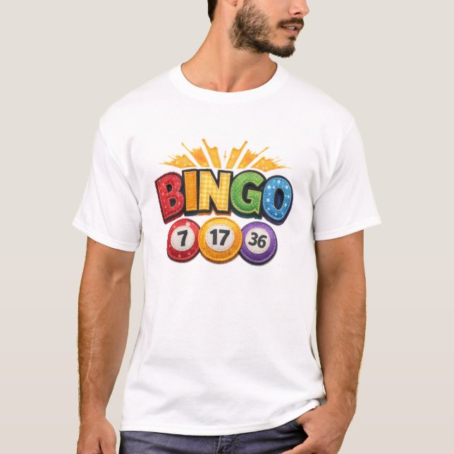 BINGO Patchwork Applikation  T-Shirt (Vorderseite)