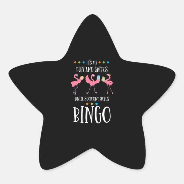Bingo Player, Flamingo, Bingo Balls Stern-Aufkleber (Vorderseite)