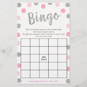 Bingo-Purse-Spiel, 2-seitige Silber- und rosafarbe