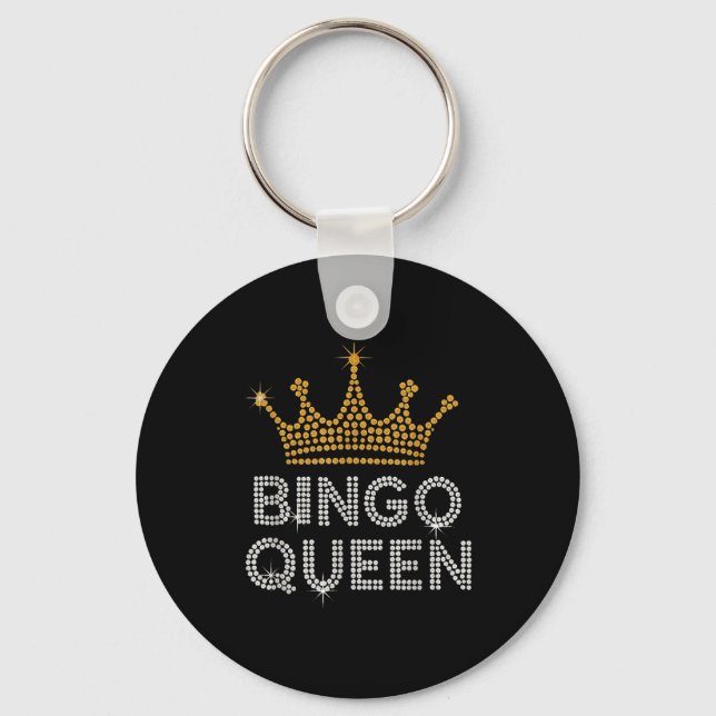 Bingo Queen Bingo Player Game Party Funny Women Gi Schlüsselanhänger (Vorderseite)
