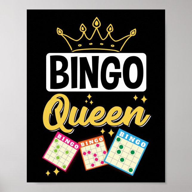 Bingo Queen Funny Lucky Gambling Poster (Vorne)